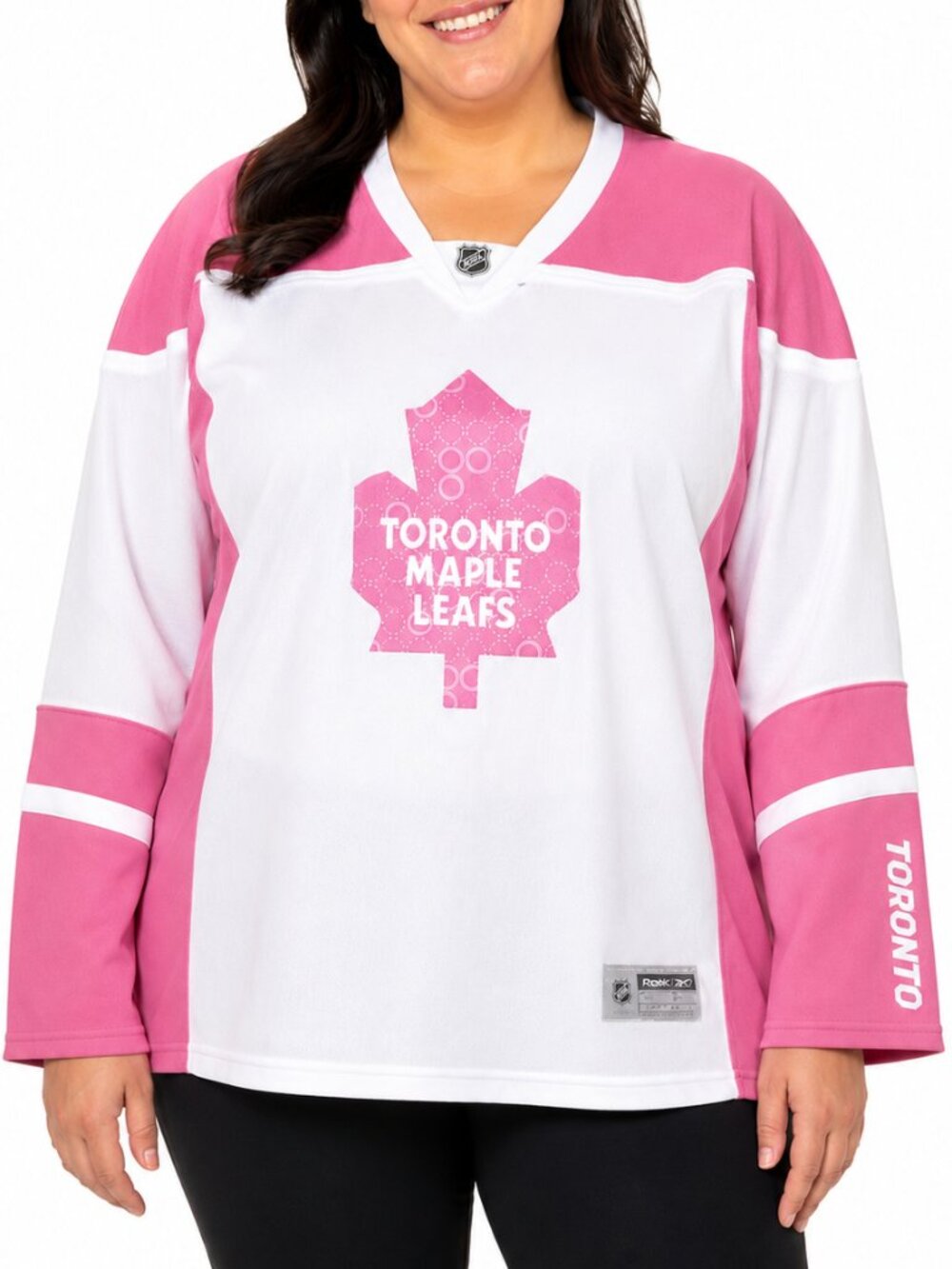 Reebok RBK CCM Toronto Maple Leafs Pink Hockey Jersey Licensed Women's XL